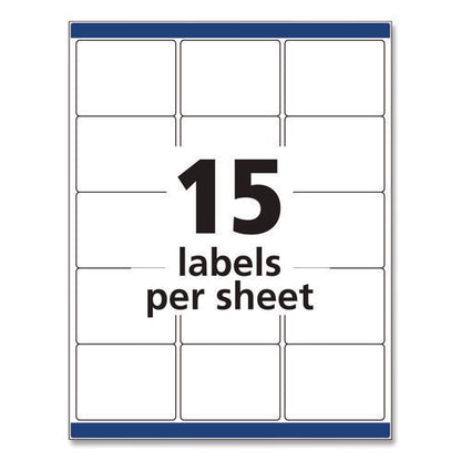 Permanent Id Labels W/ Sure Feed Technology, Inkjet/laser Printers, 2 X 2.63, White, 15/sheet, 15 Sheets/pack