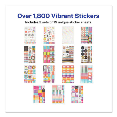 Planner Sticker Variety Pack For Moms: Budget, Family, Fitness, Holiday And Work Stickers, Assorted Sizes And Colors, 1820/pk