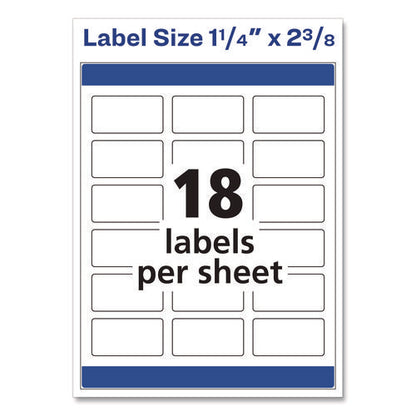 Vibrant Laser Color-print Labels W/ Sure Feed, 1.25 X 2.38, White, 450/pack
