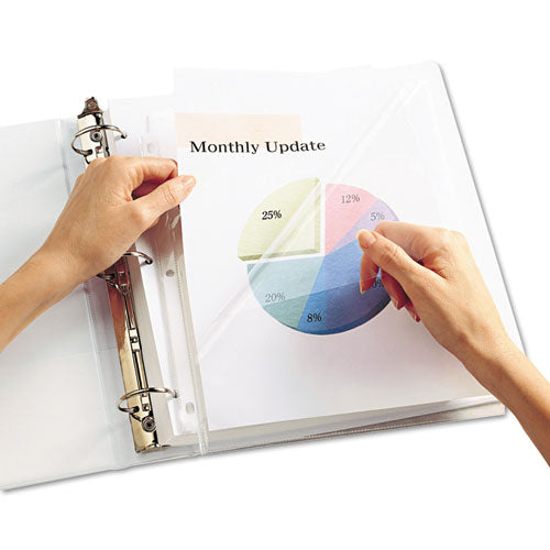 Quick-load Heavyweight Sheet Protector, Side: 3-hole Punched, Top/side Load 8.5 X 11 Insert, Diamond Clear Front, 50/box