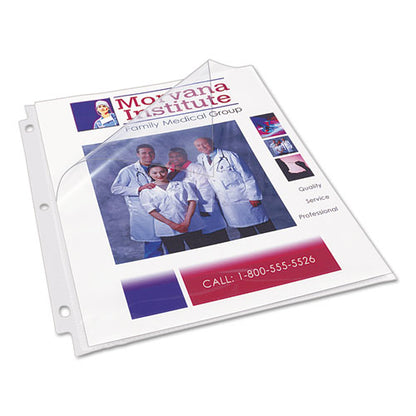 Quick-load Heavyweight Sheet Protector, Side: 3-hole Punched, Top/side Load 8.5 X 11 Insert, Diamond Clear Front, 50/box