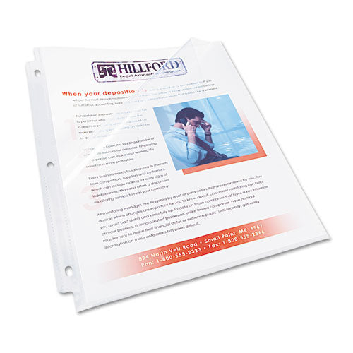 Quick-load Heavyweight Sheet Protector, Side: 3-hole Punched, Top/side Load 8.5 X 11 Insert, Diamond Clear Front, 50/box