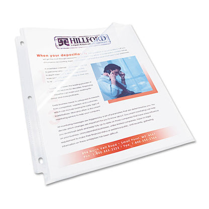 Quick-load Heavyweight Sheet Protector, Side: 3-hole Punched, Top/side Load 8.5 X 11 Insert, Diamond Clear Front, 50/box