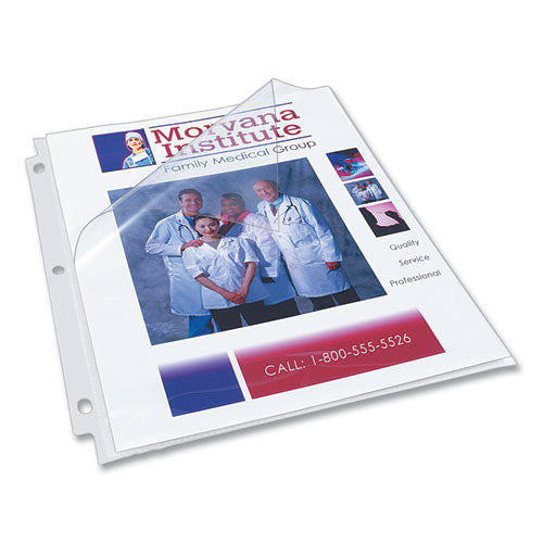 Quick-load Heavyweight Sheet Protector, Side: 3-hole Punched, Top/side Load 8.5 X 11 Insert, Nonglare Clear Front, 50/box