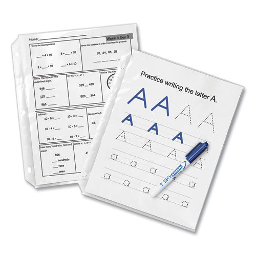 Quick-load Heavyweight Sheet Protector, Side: 3-hole Punched, Top/side Load 8.5 X 11 Insert, Nonglare Clear Front, 50/box