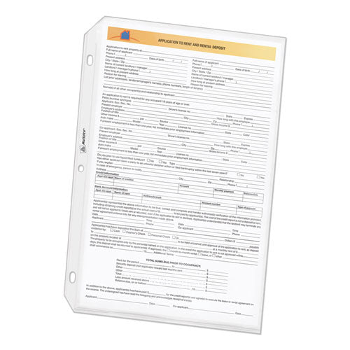 Heavyweight Easy Load Diamond Clear Sheet Protector, Side: 3-hole Punched, Top Load 8.5 X 14 Insert, Clear Front, 25/pack
