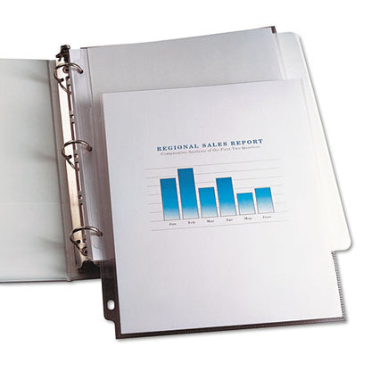 Heavy Duty Vinyl Sheet Protector Value Pack, Side: 3-hole Punched, Top Load 8.5 X 11 Insert, Clear Front, 100/box