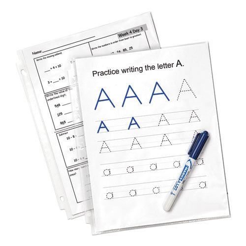 Economy Weight Sheet Protector, Light-duty, Side: 3-hole Punched, Top Load 8.5 X 11 Insert, Clear Front, 50/box