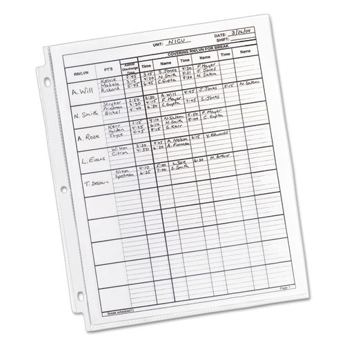 Heavyweight Easy Load Diamond Clear Sheet Protector, Side: 3-hole Punched, Top Load 8.5 X 11 Insert, Clear Front, 100/box