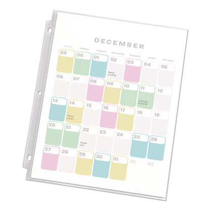Economy Weight Sheet Protector, Light-duty, Side: 3-hole Punched, Top Load 8.5 X 11 Insert, Semi-clear Front, 100/box