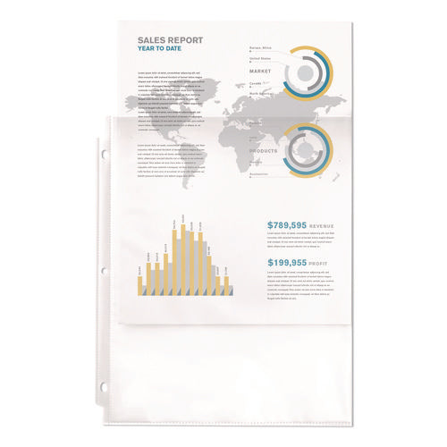 Economy Weight Sheet Protector, Light-duty, Side: 3-hole Punched, Top Load 8.5 X 11 Insert, Semi-clear Front, 100/box