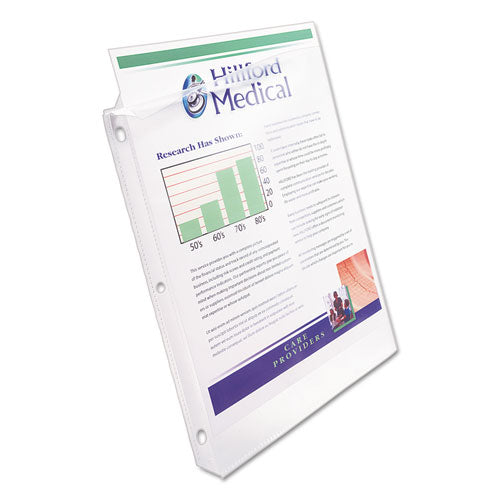 Heavyweight Easy Load Non-glare Sheet Protector, Side: 3-hole Punched, Top Load 8.5 X 11 Insert, Clear Front, 50/box