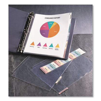 Protect 'n Tab Sheet Protectors, 5-tabs, Heavy-duty, Side: 3-hole Punched, Top Load 8.5 X 11 Insert, Clear, 5/set