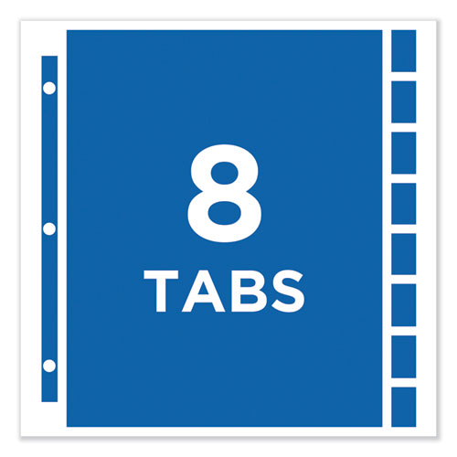 Protect 'n Tab Sheet Protectors, 8-tabs, Heavy-duty, Side: 3-hole Punched, Top Load 8.5 X 11 Insert, Clear, 8/set