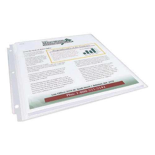 Multi-page Capacity Heavyweight Diamond Clear Sheet Protector, Side: 3-hole Punched, Top Load 8.5 X 11 Insert, Clear, 25/pack