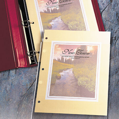Page Size Heavyweight Three-hole Punched Sheet Protector, Top Load 8.5 X 11 Insert, Diamond Clear Front, 50/box