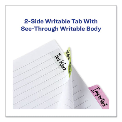 Ultra Tabs Repositionable Tabs, Margin Tabs: 2.5" X 1", 1/5-cut, Assorted Pastel Colors, 24/pack
