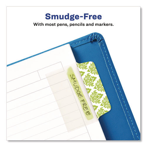 Ultra Tabs Repositionable Tabs, Fashion Patterns: 2" X 1.5", 1/5-cut, Assorted Colors, 24/pack