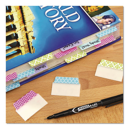 Ultra Tabs Repositionable Tabs, Fashion Patterns: 2" X 1.5", 1/5-cut, Assorted Colors, 24/pack