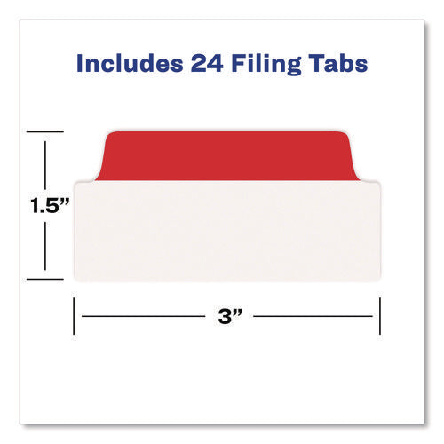 Ultra Tabs Repositionable Tabs, Wide And Slim: 3" X 1.5", 1/3-cut, Assorted Colors, 24/pack