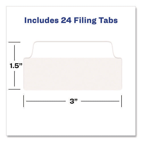 Ultra Tabs Repositionable Tabs, Wide And Slim: 3" X 1.5", 1/3-cut, White, 24/pack