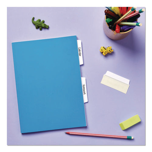 Ultra Tabs Repositionable Tabs, Wide And Slim: 3" X 1.5", 1/3-cut, White, 24/pack
