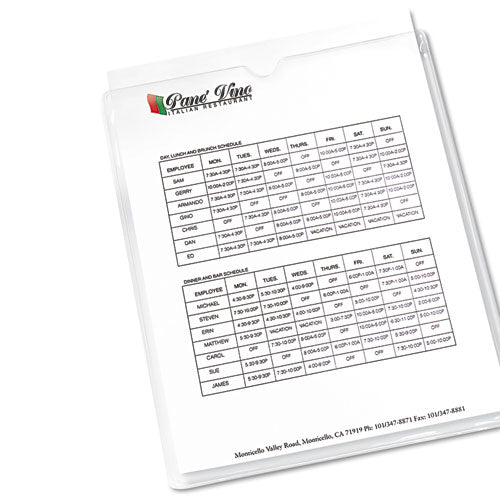 Heavyweight Clear Vinyl Envelope With Thumb Notch, 12 X 9, Clear, 10/pack