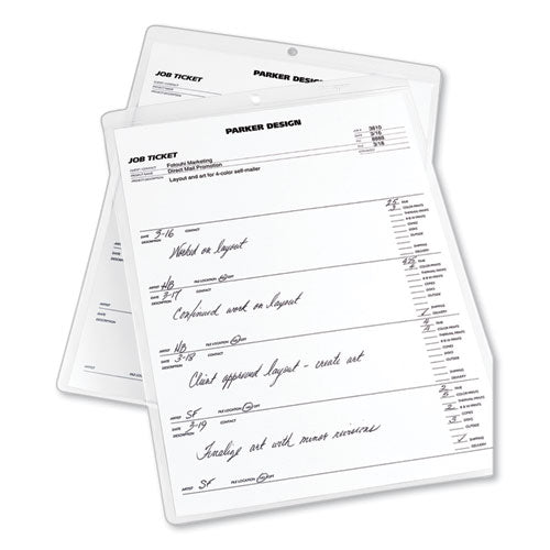 Heavyweight Clear Job Ticket Holder, Top Load 9 X 12 Insert, Clear Front, 10/pack