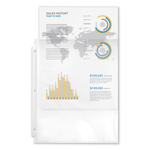 Economy Weight Sheet Protector, Light-duty, Side: 3-hole Punched, Top Load 8.5 X 11 Insert, Clear Front, 100/box