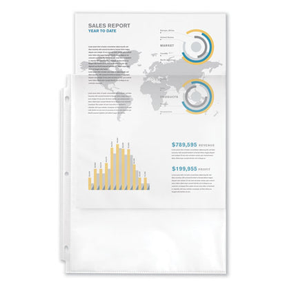 Economy Weight Sheet Protector, Light-duty, Side: 3-hole Punched, Top Load 8.5 X 11 Insert, Clear Front, 100/box