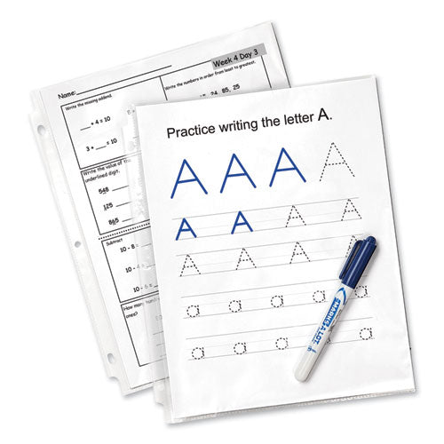 Economy Weight Sheet Protector, Light-duty, Side: 3-hole Punched, Top Load 8.5 X 11 Insert, Clear Front, 100/box