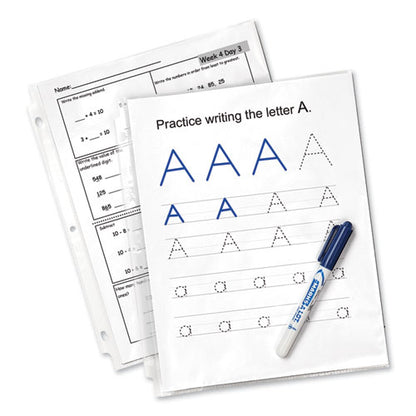Economy Weight Sheet Protector, Light-duty, Side: 3-hole Punched, Top Load 8.5 X 11 Insert, Clear Front, 100/box