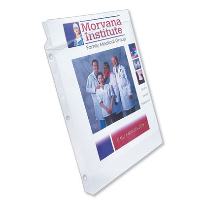 Standard Weight Sheet Protector, Medium-duty, Side: 3-hole Punched, Top Load 8.5 X 11 Insert, Semi-clear Front, 100/box