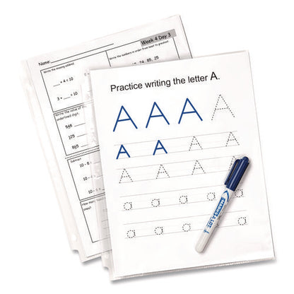 Recycled Economy Weight Sheet Protector, Side: 3-hole Punched, Top Load 8.5 X 11 Insert, Semi-clear Front, 100/box