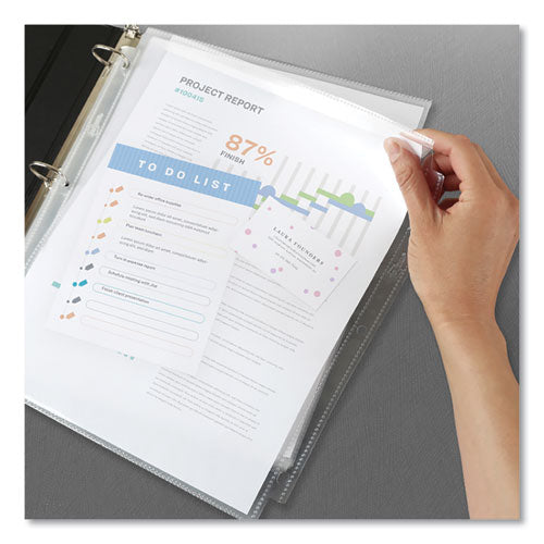 Secure Top Super Heavyweight Diamond Clear Sheet Protector, Side: 3-hole Punched, Top Load 8.5 X 11 Insert, Clear, 25/pack