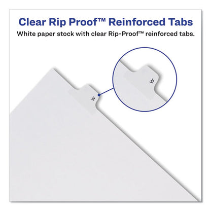 Preprinted Legal Exhibit Side Tab Index Dividers, Allstate Style, 10-tab, 4, 11 X 8.5, White, 25/pack