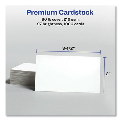 Printable Microperforated Business Cards With Sure Feed Technology, Inkjet, 2 X 3.5, White, 10/sheet, 100 Sheets/bx