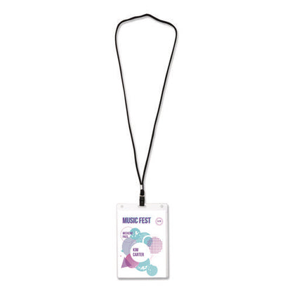 Lanyard-style Badge Holder W/laser/inkjet Inserts, Top Load, 4.25 X 6, We, 75/pk
