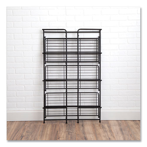 Flipshelf Four-shelf Unit, 26.5w X 12d X 43h, Black