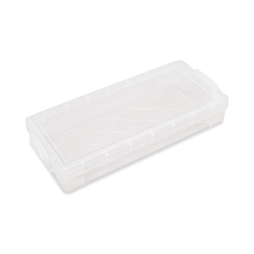 Super Stacker Pencil Box, 8.25" X 3.75" X 1.5", Clear
