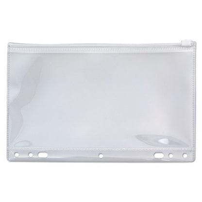 Zip-all Ring Binder Pocket, 2- To 7-hole Punched, 6" X 9.5", Clear