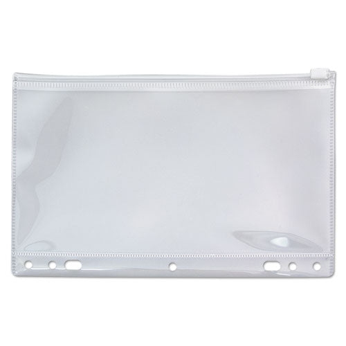 Zip-all Ring Binder Pocket, 2- To 7-hole Punched, 6" X 9.5", Clear