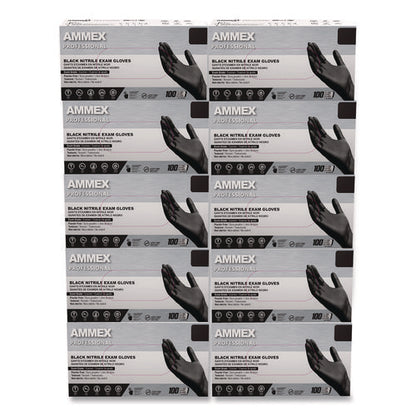 Nitrile Exam Gloves, Powder-free, Medium, 3 Mil Thick, 9.5" Long, Black, 100/box, 10 Boxes/carton