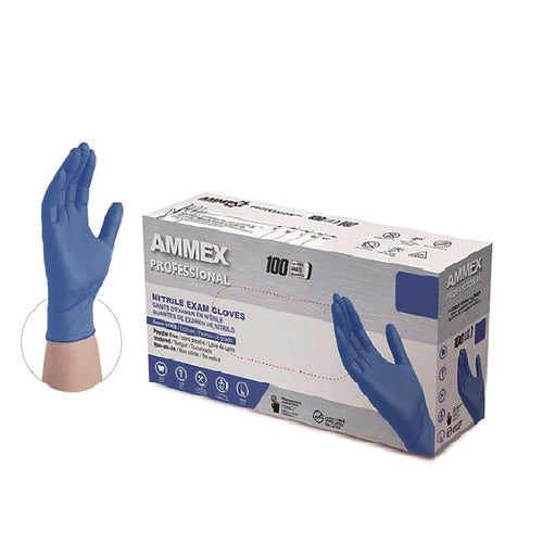Nitrile Exam Gloves, Powder-free, Small, 9.5" Long, Blue, 100/box