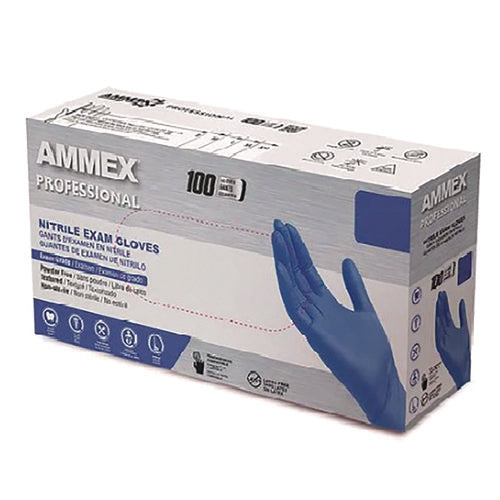 Nitrile Exam Gloves, Powder-free, Large, 9.5" Long, Blue, 100/box