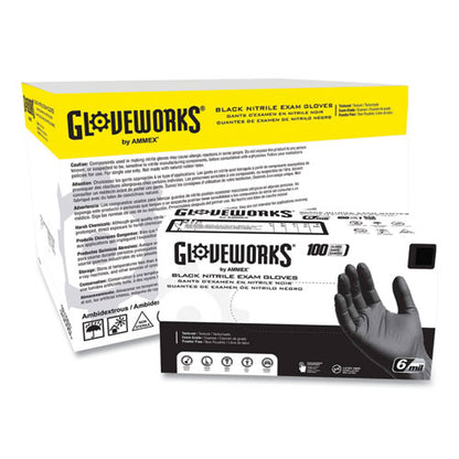 Nitrile Exam Gloves, Powder-free, Xx-large, 6 Mil Thick, 9.5" Long, Black, 100/box, 10 Boxes/carton