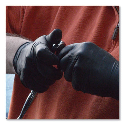 Heavy-duty Industrial Nitrile Gloves, Powder-free, Medium, 6 Mil Thick, 9.5" Long, Black, 100/box, 10 Boxes/carton