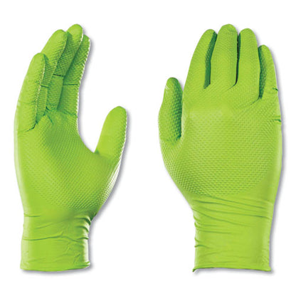 Heavy-duty Industrial Nitrile Gloves, Powder-free, Large, 8 Mil Thick, 9.5" Long, Green, 100/box, 10 Boxes/carton