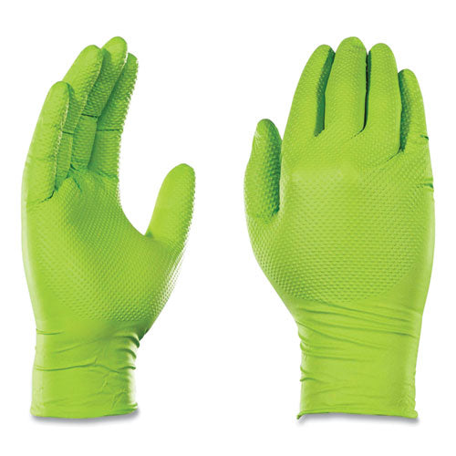 Heavy-duty Industrial Nitrile Gloves, Powder-free, X-large, 8 Mil Thick, 9.5" Long, Green, 100/box, 10 Boxes/carton