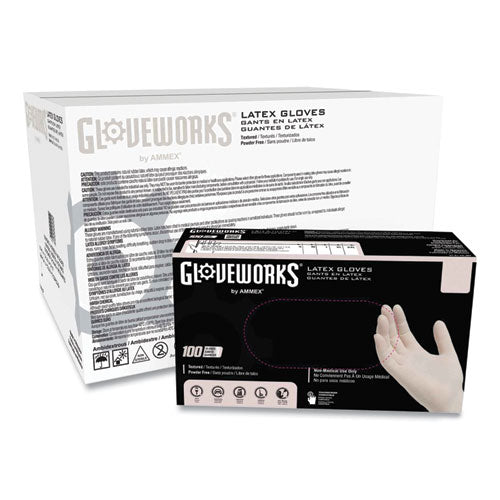 Latex Disposable Gloves, Powder-free, X-large, 4 Mil Thick, 9.5" Long, Ivory, 100/box, 10 Boxes/carton